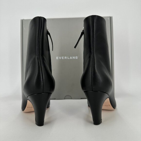 Everlane The Short Banana Heel Boot in Black Leather sz 10.5 Ankle Side Zip nto - Picture 3 of 4